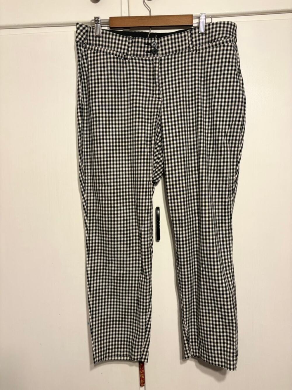 Lane Bryant the ashley black and white checkered dress pants 16